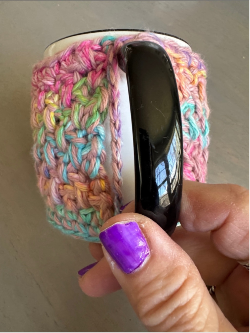 Crochet Mug Cozy and Coaster Mug Rug Set - 100% Cotton Great Gift! - Picture 7 of 9